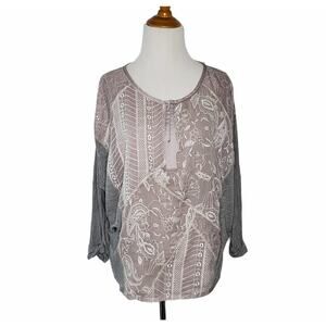 Anthropologie Tiny Hazel Embroidered Dolman Sleeve Blouse Rayon Women Small